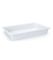 Tradineur - Bandeja rectangular de hostelería - Fabricado en Polipropileno - Apta para microondas y lavavajillas - Capacidad de 6,2 Litros - 8 x 44 - 28 cm - Color Blanco