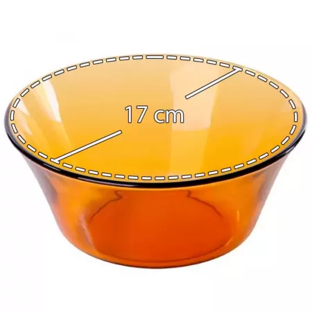Ensaladera ámbar de cristal 7,5x17 cm. Apta horno y microondas Ensaladera ámbar de cristal 7,5x17 cm. Apta horno y microondas