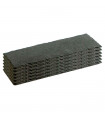 Tradineur - Pack de 6 bandejas rectangulares de pizarra, plato para hostelería, servicio y degustación, canto rústico, tabla de piedra natural para servir aperitivos - 25 x 10 cm