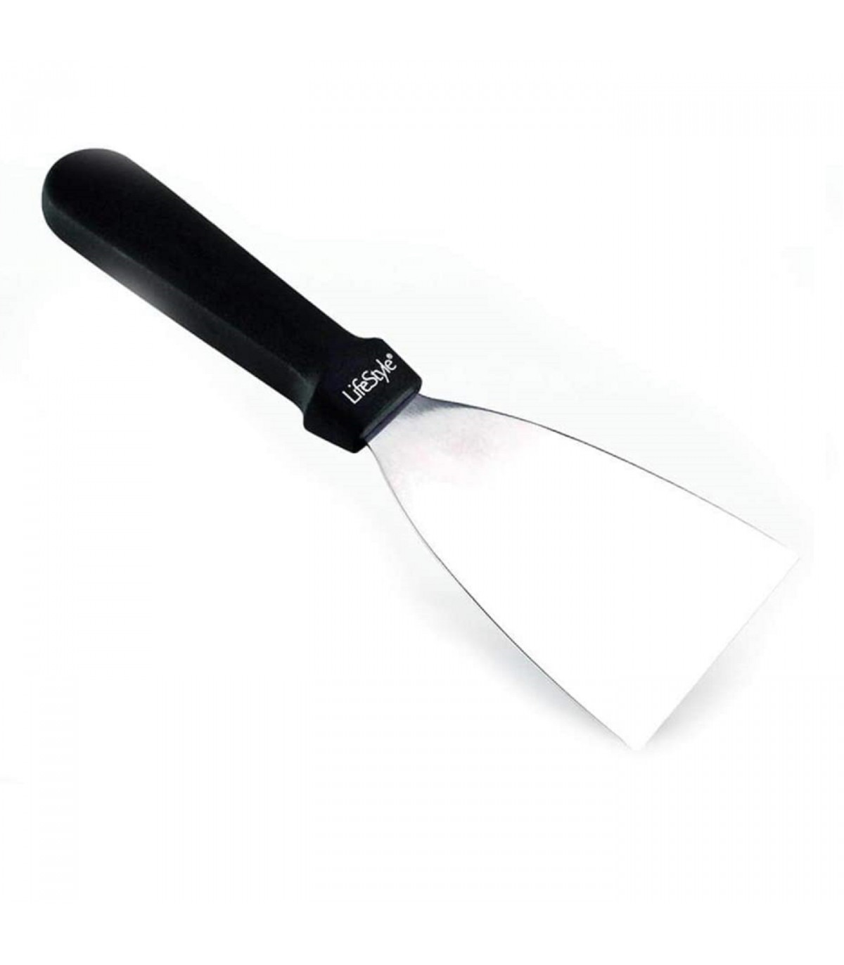 LifeStyle - Espátula triangular de acero inoxidable 24 cm, paleta de cocina  y repostería, mango de plástico con agujero, utensil
