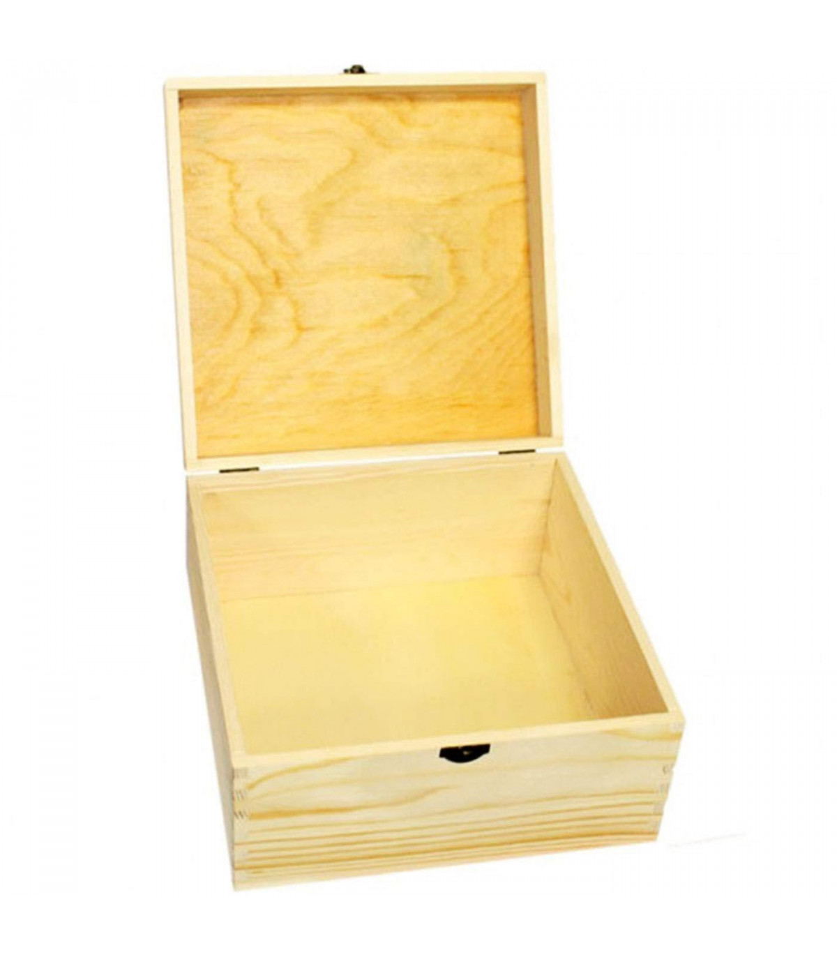 Conjunto de 3 cajas de madera, forma de baúl, 9,5 x 25 x 14 cm, juego cajas  rectangulares decorativas, cierre metálico frontal