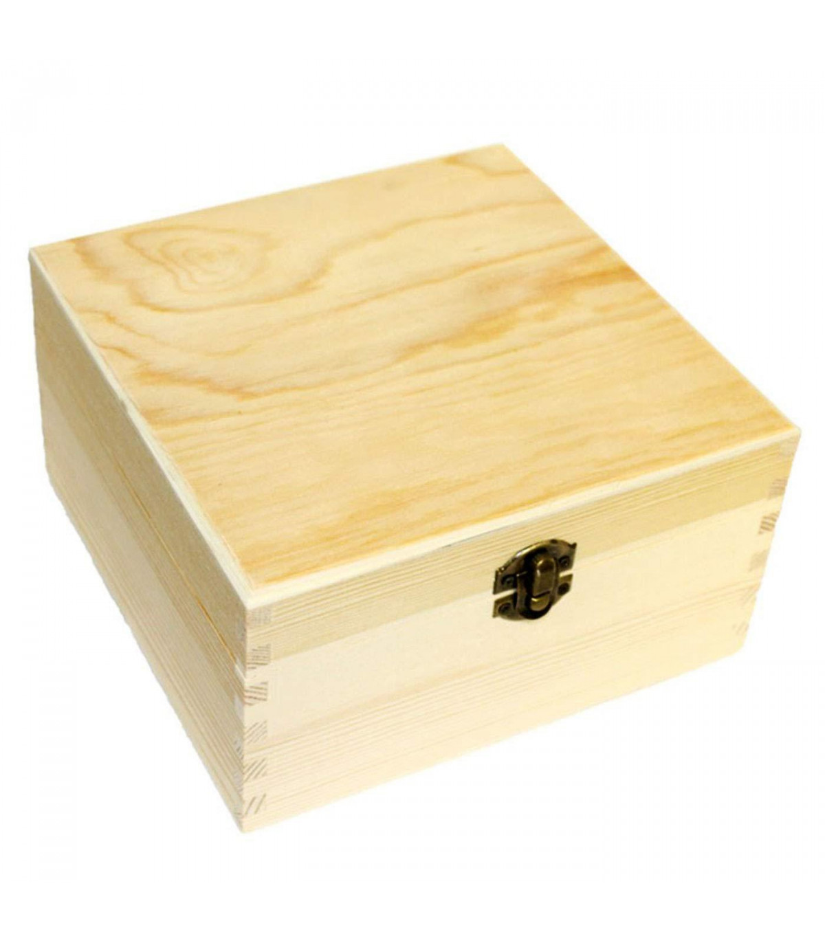 Cajas de almacenaje con tapa madera natural x3 