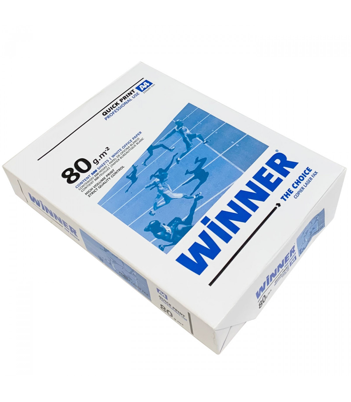 Winner - Pack de 500 folios A4 80 g, papel multiusos para impresora, 1  paquete, 500 hojas, blanco, alta calidad de impresión, fi