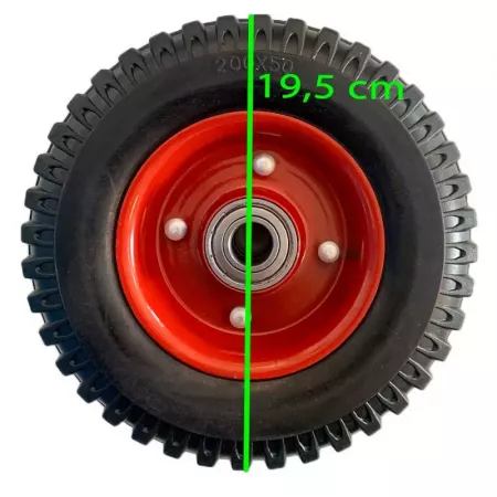 Rueda maciza anti-pinchazos 19,5 cm para carretilla robusta Rueda maciza anti-pinchazos 19,5 cm para carretilla robusta
