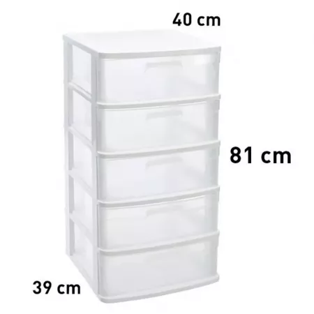 Cajonera 5 Cajones Sena Blanca, Resistente y Espaciosa Cajonera 5 Cajones Sena Blanca, Resistente y Espaciosa