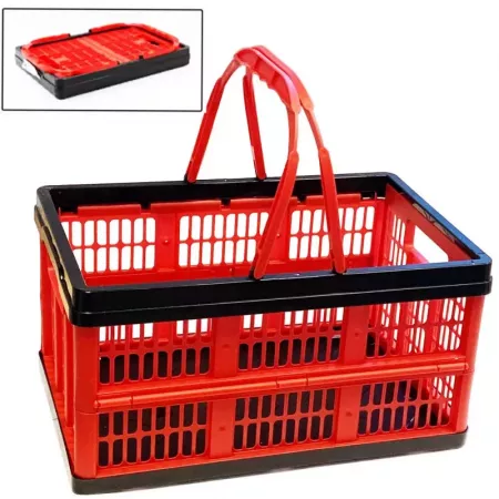 Caja Plegable Plástico 16L Resistente Azul o Rojo Fácil Uso Caja Plegable Plástico 16L Resistente Azul o Rojo Fácil Uso