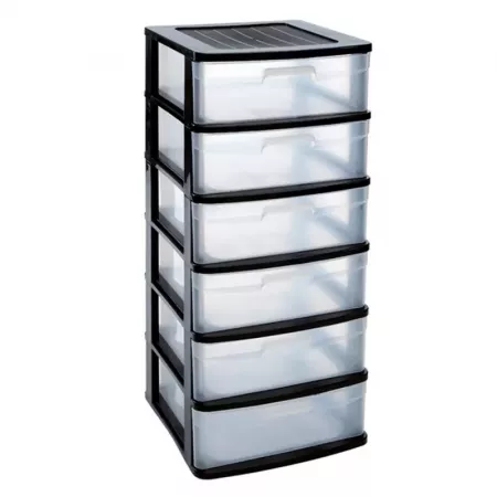 Cajonera Sena 6 Cajones Plástico Transparente Gran Capacidad Cajonera Sena 6 Cajones Plástico Transparente Gran Capacidad