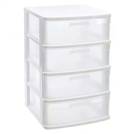Cajonera 4 Cajones Sena Blanca Transparente, Resistente y Práctica Cajonera 4 Cajones Sena Blanca Transparente, Resistente y Práctica