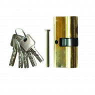 Cilindro de seguridad metálico 60 mm con 5 llaves, cerradura cilíndrica de perfil reversible para puertas, bombín de seguridad, resistente y duradero