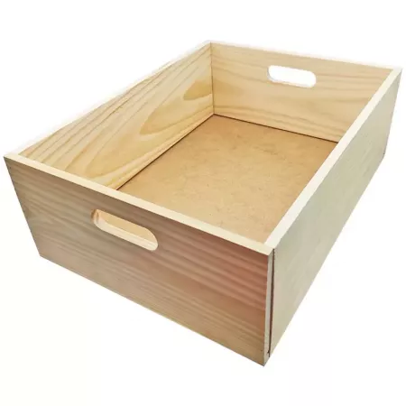 Caja de Madera Natural Apilable, Ligera y Resistente 14x40x30 cm Caja de Madera Natural Apilable, Ligera y Resistente 14x40x30 cm