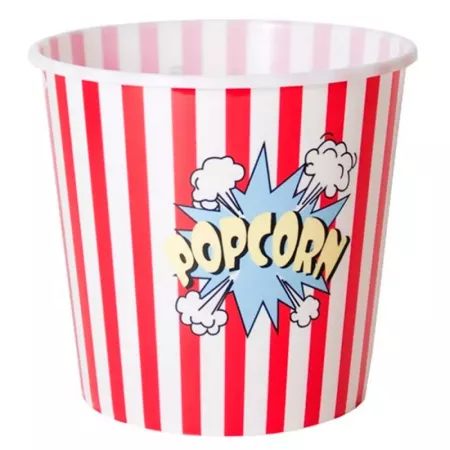 Cubo Grande de Palomitas Rayas Rojo y Blanco, Lavavajillas Cubo Grande de Palomitas Rayas Rojo y Blanco, Lavavajillas