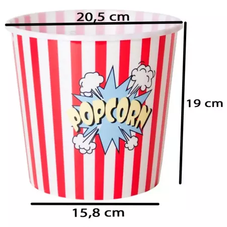 Cubo Grande de Palomitas Rayas Rojo y Blanco, Lavavajillas Cubo Grande de Palomitas Rayas Rojo y Blanco, Lavavajillas