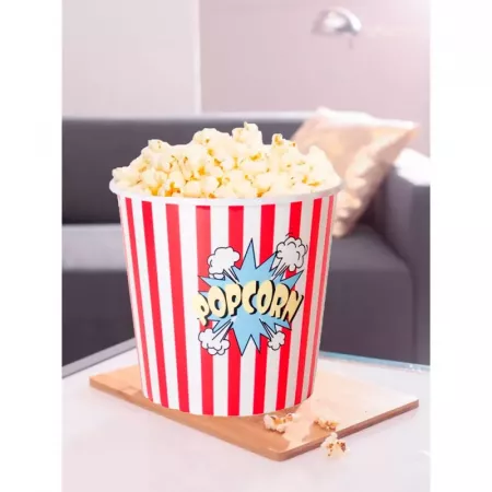 Cubo Grande de Palomitas Rayas Rojo y Blanco, Lavavajillas Cubo Grande de Palomitas Rayas Rojo y Blanco, Lavavajillas
