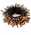 Tradineur - Tira de 140 luces navideñas LEDs - Apto para interiores y exteriores - Función de luz fija e intermitente - 11 Metros - Color Luz Cálida