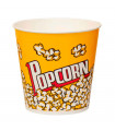 Tradineur - Gran Cubo de palomitas de plástico, recipiente reutilizable para cine en casa, fiestas, celebraciones (Amarillo, 21,5 x 23,5 cm)