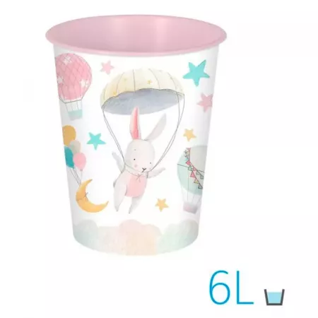 Papelera Plástica 6L con Conejita, Ligera y Resistente Papelera Plástica 6L con Conejita, Ligera y Resistente