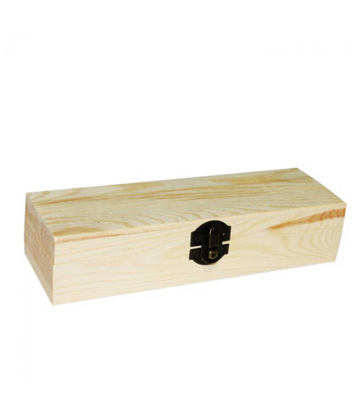 Caja de madera con tapa con bisagras / 10x8x3 / Caja mostrada en