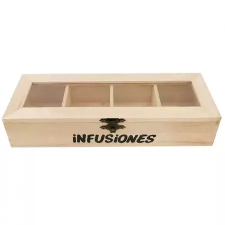Caja de Madera Natural para Infusiones, Duradera y Elegante Caja de Madera Natural para Infusiones, Duradera y Elegante