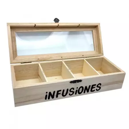 Caja de Madera Natural para Infusiones, Duradera y Elegante Caja de Madera Natural para Infusiones, Duradera y Elegante