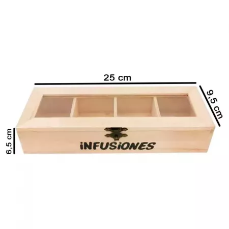Caja de Madera Natural para Infusiones, Duradera y Elegante Caja de Madera Natural para Infusiones, Duradera y Elegante