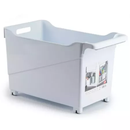 Carrito Multiusos con Ruedas y Asa, Plástico Resistente Blanco Carrito Multiusos con Ruedas y Asa, Plástico Resistente Blanco