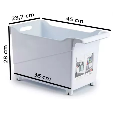 Carrito Multiusos con Ruedas y Asa, Plástico Resistente Blanco Carrito Multiusos con Ruedas y Asa, Plástico Resistente Blanco
