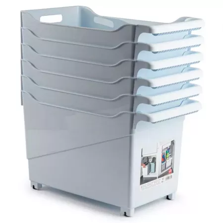 Carrito Multiusos con Ruedas y Asa, Plástico Resistente Blanco Carrito Multiusos con Ruedas y Asa, Plástico Resistente Blanco