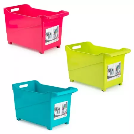 Carrito Multiusos con Ruedas y Asa, Plástico Resistente Color Aleatorio Carrito Multiusos con Ruedas y Asa, Plástico Resistente Color Aleatorio