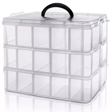 Caja Organizadora 30 Compartimentos con Asa - 3 Niveles desmontables Caja Organizadora 30 Compartimentos con Asa - 3 Niveles desmontables