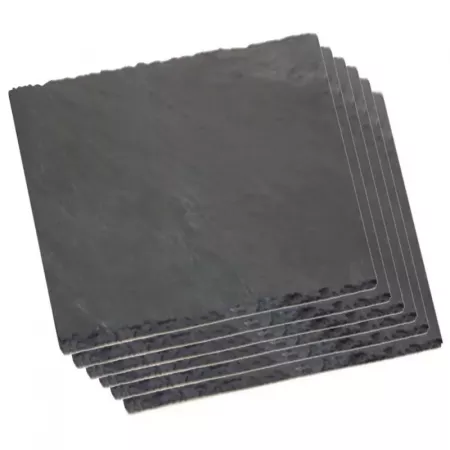 Set 6 Platos Pizarra 15x15 cm Antideslizante para Quesos Set 6 Platos Pizarra 15x15 cm Antideslizante para Quesos