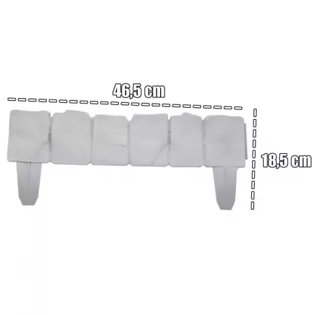 Valla de Jardín Modular Gris Claro Flexible con Enganches Valla de Jardín Modular Gris Claro Flexible con Enganches