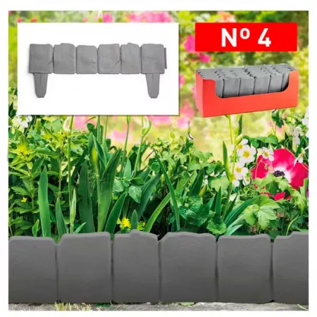 Valla de Jardín Modular Gris Claro Flexible con Enganches Valla de Jardín Modular Gris Claro Flexible con Enganches