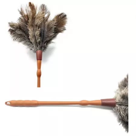 Plumero de plumas de avestruz 60 cm, lavable y colgable Plumero de plumas de avestruz 60 cm, lavable y colgable