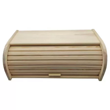 Panera de Madera Natural con Tapa Persiana, Gran Capacidad Panera de Madera Natural con Tapa Persiana, Gran Capacidad