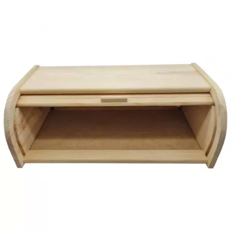 Panera de Madera Natural con Tapa Persiana, Gran Capacidad Panera de Madera Natural con Tapa Persiana, Gran Capacidad