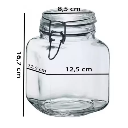 Tarro Hermético de Vidrio 1,7L Primizie - Cierre Seguro Tarro Hermético de Vidrio 1,7L Primizie - Cierre Seguro