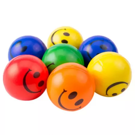 Pelota Antiestrés Sonriente 6,3 cm, Colores Vivos, 1 Unidad Pelota Antiestrés Sonriente 6,3 cm, Colores Vivos, 1 Unidad