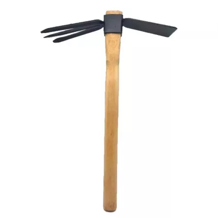 Azada 3 Picos Ergonomica con Mango de Madera, Acero Resistente Azada 3 Picos Ergonomica con Mango de Madera, Acero Resistente