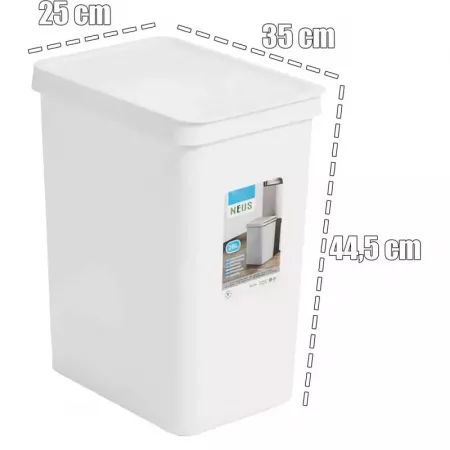 Cubo de basura blanco 28L resistente y ligero con tapa Cubo de basura blanco 28L resistente y ligero con tapa