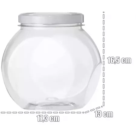 Tarro Plástico Transparente 2,1L con Tapa Ideal Snacks Tarro Plástico Transparente 2,1L con Tapa Ideal Snacks