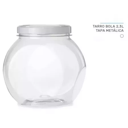 Tarro Plástico Transparente 2,1L con Tapa Ideal Snacks Tarro Plástico Transparente 2,1L con Tapa Ideal Snacks