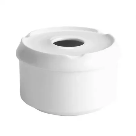 Cenicero Redondo Melamina con Tapa Blanco para Interior y Exterior