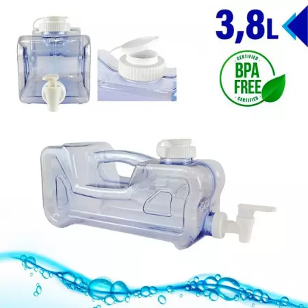Dispensador Bebidas 3,8L Transparente con Grifo y Asa BPA Free Dispensador Bebidas 3,8L Transparente con Grifo y Asa BPA Free