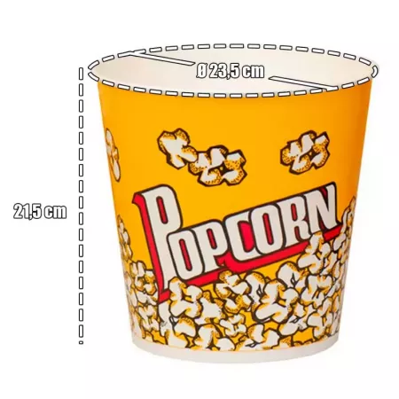 Cubo de palomitas amarillo resistente, gran capacidad cine hogar Cubo de palomitas amarillo resistente, gran capacidad cine hogar