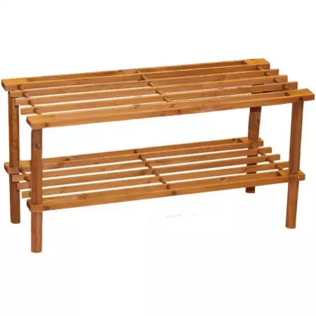 Zapatero madera 2 estantes fácil montaje para 6 pares Zapatero madera 2 estantes fácil montaje para 6 pares