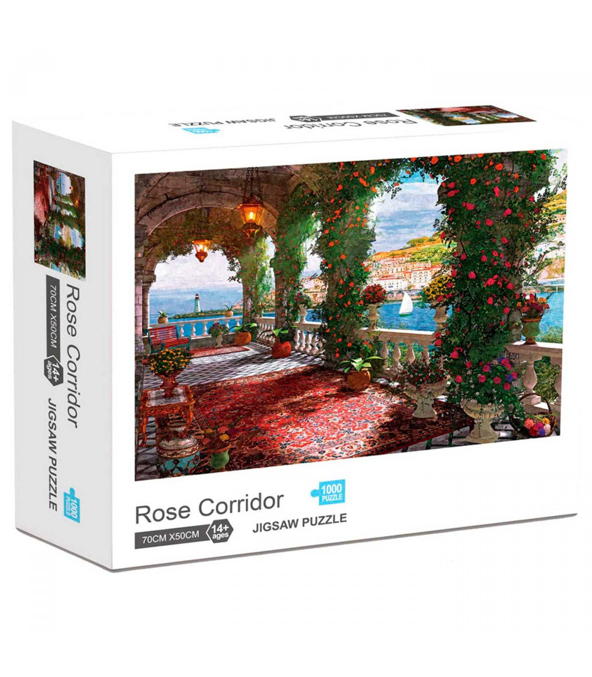 Puzzle 1000 piezas Rose Corridor, rompecabezas clásico para adultos 70 x 50 cm, jigsaw puzzle partir de 14 años, juego educati
