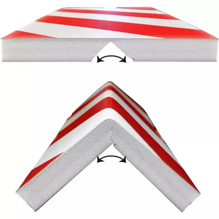 Paragolpes Adhesivo Esquinero 40x20cm Blanco y Rojo Visible Paragolpes Adhesivo Esquinero 40x20cm Blanco y Rojo Visible