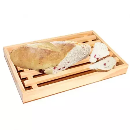 Tabla para cortar pan con bandeja recogemigas, madera natural Tabla para cortar pan con bandeja recogemigas, madera natural