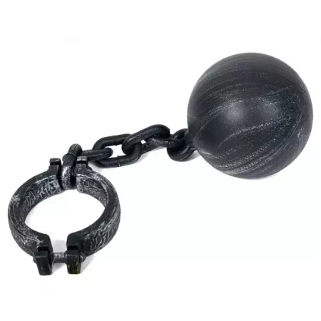Bola con grillete gris para disfraz, cadena 56 cm, adulto Bola con grillete gris para disfraz, cadena 56 cm, adulto