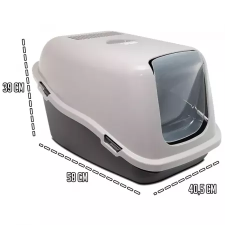 Arenero Cubierto para Gatos Ventilado, Resistente y Práctico
